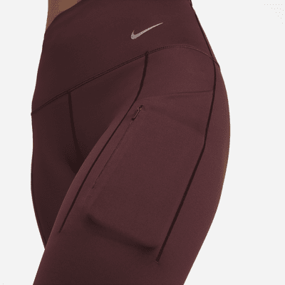 Leggings de tiro alto de 7/8 de sujeción firme con bolsillos para mujer Nike Go