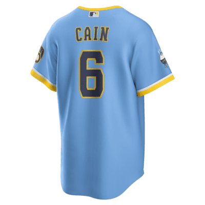 Jersey de béisbol Replica para hombre MLB Milwaukee Brewers City Connect (Lorenzo Cain)