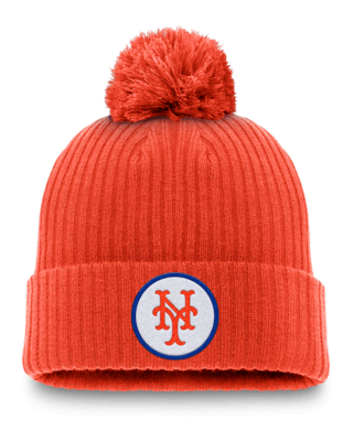 Мужские  New York Mets Cooperstown Peak Nike MLB Cuffed Pom Beanie