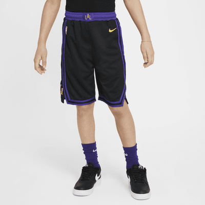 Los Angeles Lakers 2023/24 City Edition Nike Dri-FIT NBA Swingman-shorts för ungdom