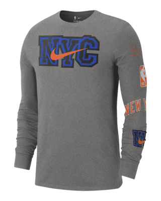 Men's '47 White New York Knicks City Edition Downtown Franklin Long Sleeve T-Shirt Size: Large