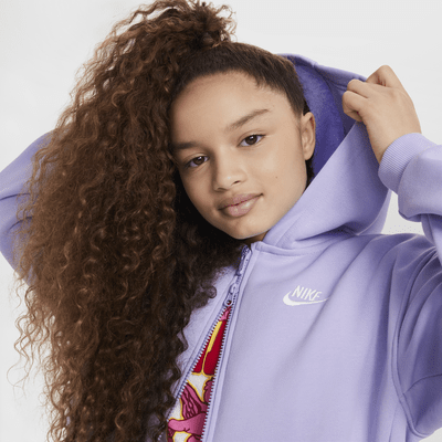 Nike Sportswear Club Fleece Older Kids' (Girls') Oversized Full-Zip ...