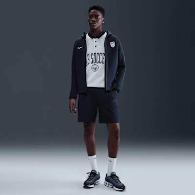 Sudadera con gorro de fútbol Nike de tejido Fleece de cierre completo para mujer USMNT Tech Windrunner