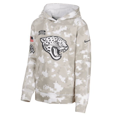 Sudadera con gorro sin cierre Nike de la NFL para niños talla grande Jacksonville Jaguars Salute to Service Primary Edge Club