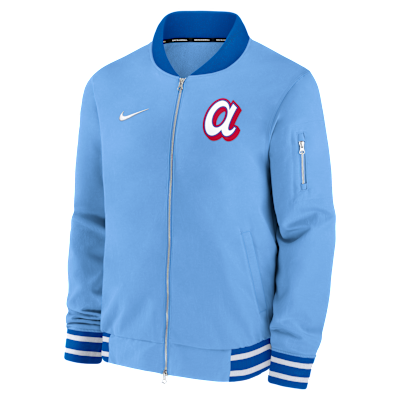 Atlanta Braves Authentic Collection City Connect Men's Nike MLB Full-Zip Bomber Jacket from Nike - $210
