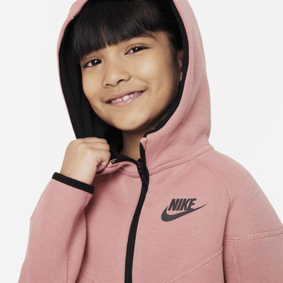 Conjunto de sudadera con gorro de dos piezas para niños talla pequeña Nike Sportswear Tech Fleece Full-Zip Set