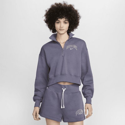 Sudadera corta de medio cierre para mujer Nike Sportswear Phoenix Fleece