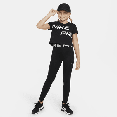 Nike Pro Older Kids' (Girls') Dri-FIT Cropped T-Shirt. Nike DK