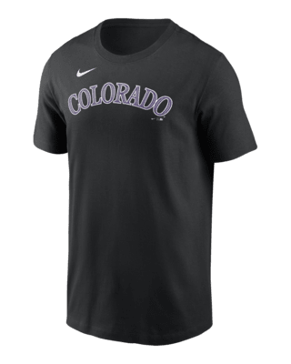 Мужская футболка Colorado Rockies Fuse Wordmark Nike MLB