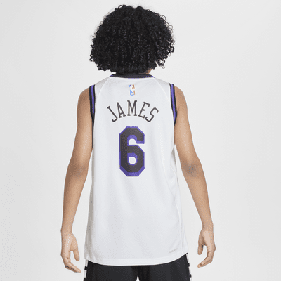 Lebron James Los Angeles Lakers City Edition Nike Swingman NBA-jersey met Dri-FIT voor kids