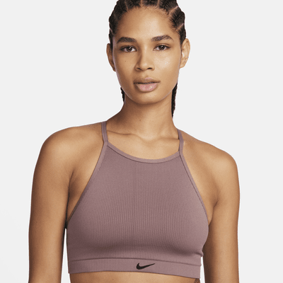 Bra deportivo sin almohadilla de baja sujeción para mujer Nike Indy Seamless Ribbed