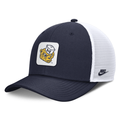 Gorra de rejilla universitaria Nike ajustable para hombre Michigan Wolverines Legacy Rise Mascot