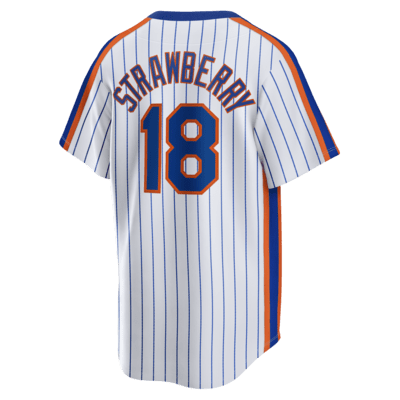 Camiseta de béisbol Cooperstown para hombre MLB New York Mets (Darryl Strawberry)