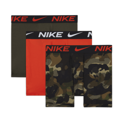 Ropa interior para niños talla grande Nike Micro Print Boxer Briefs (paquete de 3)