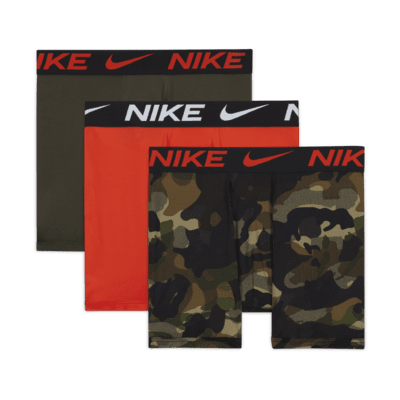 Nike Micro Print Boxer Briefs (3-Pack) Big Kids' Underwear.
