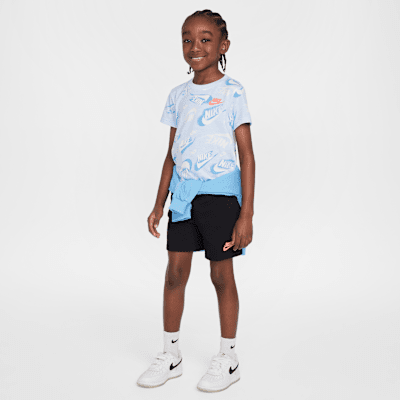 Nike Sportswear Little Kids' On the Move Printed Tee and French Terry Shorts Set