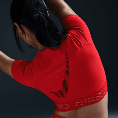 Nike Pro Crop top de màniga curta Dri-FIT amb estampat - Dona