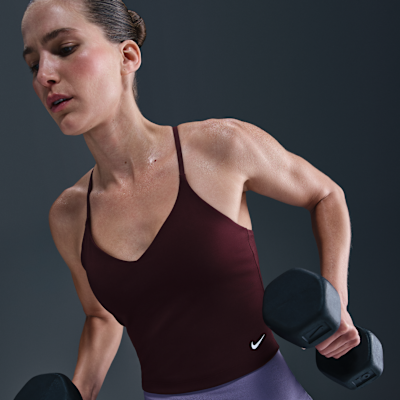 Camiseta de tirantes con bra deportivo con almohadillas de baja sujeción para mujer Nike Indy