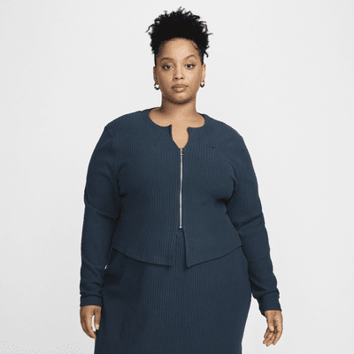 Nike Sportswear Chill Rib Women's Slim Full-Zip Cardigan (Plus Size)