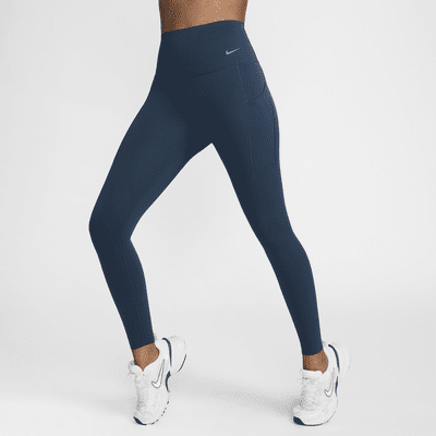 Leggings a 7/8 de cintura subida e suporte médio com bolsos Nike Universa para mulher