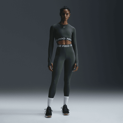 Haut court à manches longues Dri-FIT Nike Pro pour femme