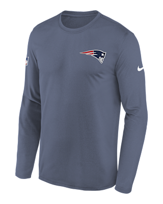 Детская футболка New England Patriots Rivalry Sideline Legend Big Kids' Nike Dri-FIT NFL Long-Sleeve