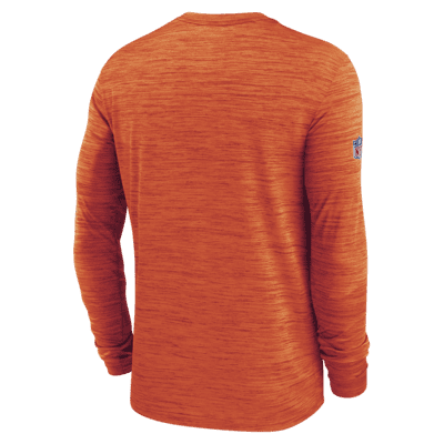 Nike Men's Denver Broncos Sideline Velocity Long Sleeve T-Shirt - Navy - L Each