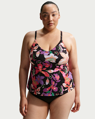 Женские  Nike Swim V-Neck Tankini (Plus Size)