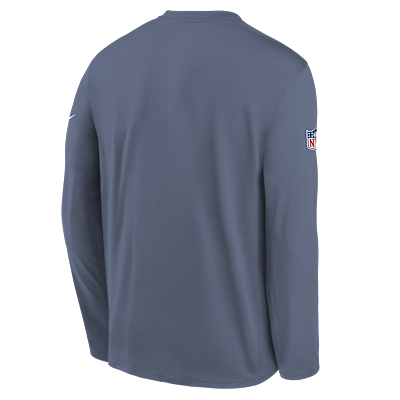 Playera de manga larga Nike Dri-FIT de la NFL para niños talla grande New England Patriots Rivalry Sideline Legend
