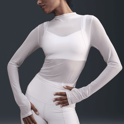 Haut à manches longues Dri-FIT Nike Zenvy Sheer pour femme