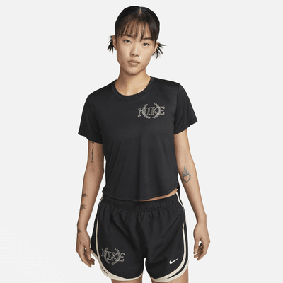 Nike Dri-FIT One Women's Graphic Short-sleeve Crop Top. Nike SG