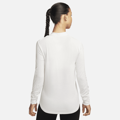 Nike Swift Dri-FIT hardlooptop met opstaande kraag en lange mouwen voor dames