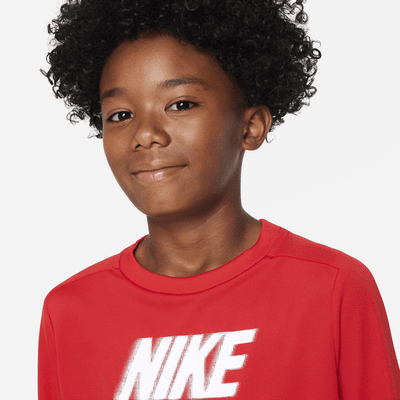 Playera de manga larga para niño talla grande Nike Dri-FIT Multi+