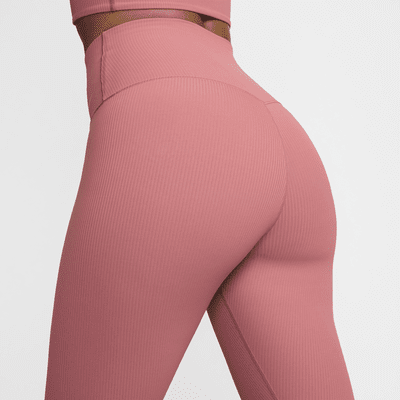 Leggings de tiro alto de 7/8 con sujeción suave para mujer Nike Zenvy Rib