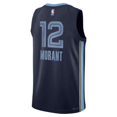 Ja Morant Memphis Grizzlies 2023/24 Icon Edition Big Kids' Nike NBA Swingman Jersey