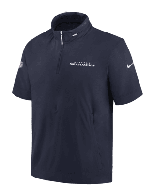 Мужская куртка Seattle Seahawks Sideline Coach Nike NFL 1/2-Zip Short-Sleeve Hooded