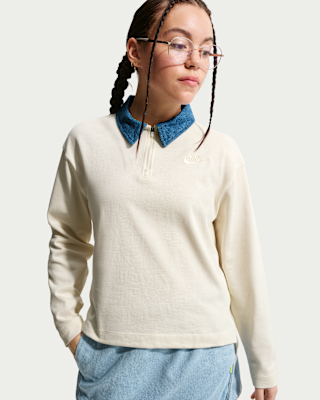 Детские  Nike Sportswear Collection Big Kids' (Girls') Long-Sleeve Polo Top