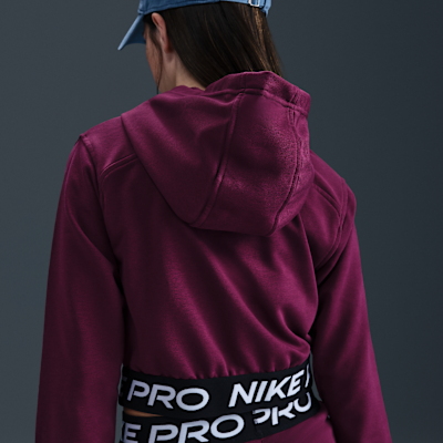 Felpa con cappuccio e zip a tutta lunghezza Dri-FIT Nike Pro Fleece – Ragazza