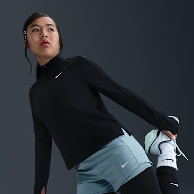 Nike Dri-FIT langermet overdel med halv glidelås til store barn (jente) (utvidet størrelse)