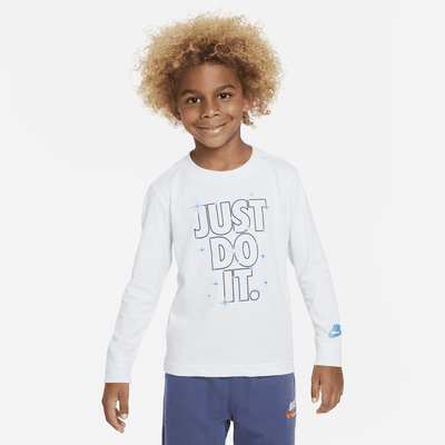 Playera para niños talla pequeña Nike Shine Long Sleeve Tee