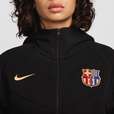 Damska bluza piłkarska z kapturem i zamkiem na całej długości Nike FC Barcelona Tech Fleece Windrunner