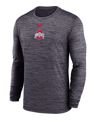 Мужская футболка Ohio State Sideline Velocity Nike Dri-FIT College Long-Sleeve