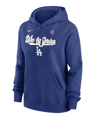 Женское худи Los Angeles Dodgers 2025 World Series Participant Authentic Collection Nike MLB Pullover Hoodie