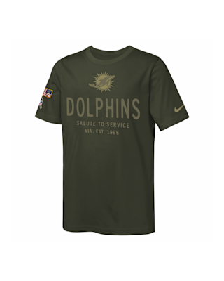Детская футболка Miami Dolphins Salute to Service Sideline Big Kids’ Nike Dri-FIT NFL