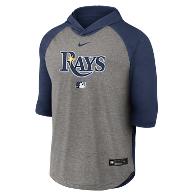 Tampa Bay Rays Authentic Collection Flux Men's Nike Dri-FIT MLB 3/4-Sleeve Hooded T-Shirt