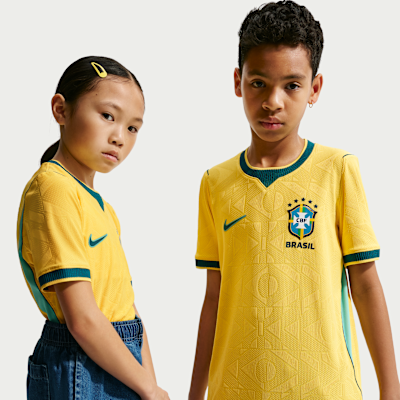 Brazil 2026 Match Home Big Kids' Nike Aero-FIT Soccer Authentic Jersey from Nike - $155