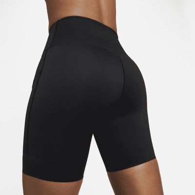 Nike Go Biker-Shorts (ca. 20 cm) mit starkem Halt, hohem Bund und Taschen für Damen