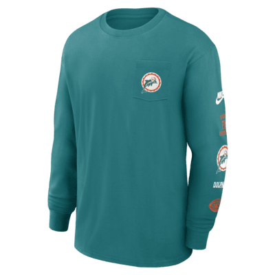 Miami Dolphins Rewind Max90 Pocket Men's Nike NFL Long-Sleeve T-Shirt