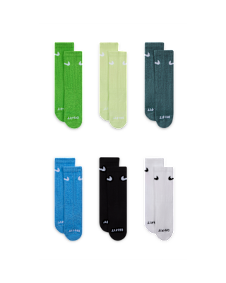 Unisex носки Nike Dri-FIT Performance Basics Big Kids' Crew Socks (6 Pairs)