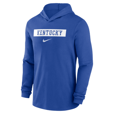 Playera de manga larga universitaria Nike Dri-FIT con gorro para hombre Kentucky Wildcats Sideline